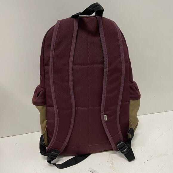Vans Planned Pack 3 Skate Backpack Board Straps Maroon Red Canvas Bag - Picture 3 of 7